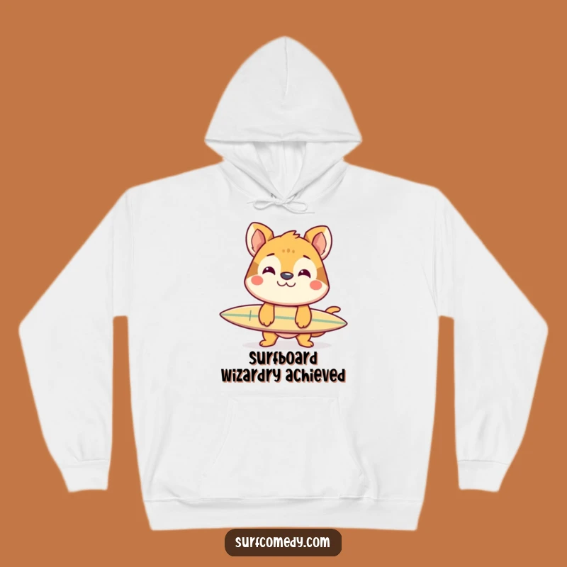 Funny Cheerful Animal Surf Balance Hoodie - Grin & Skill!
