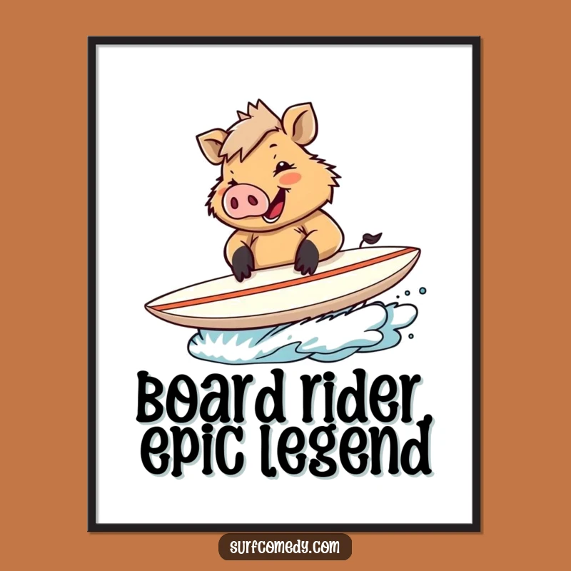 Funny Free Printable Wall Art: Boar Surfer Autographs - Hilarious Downloadable Poster