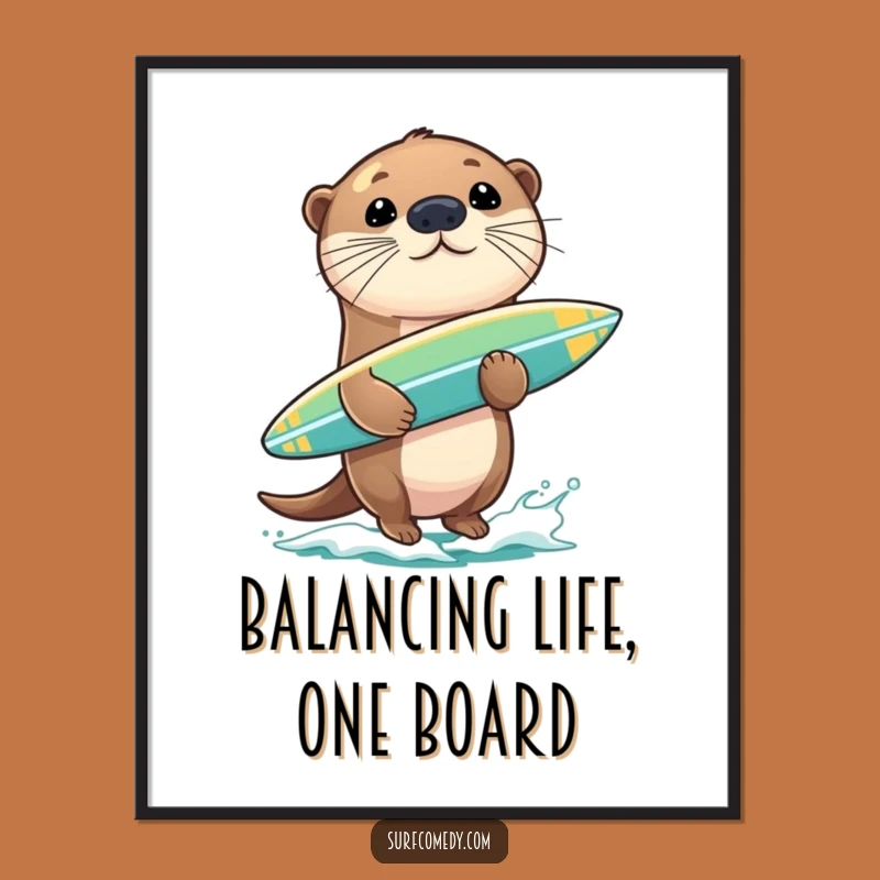 Free Printable Wall Art: Quirky Otter Balance Art, Fun Downloadable Decor
