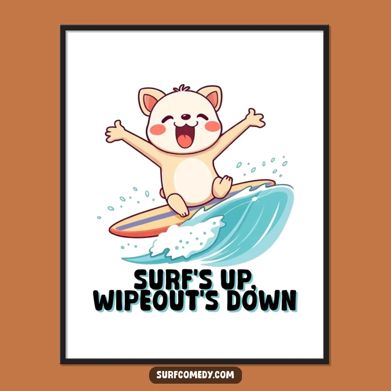 Funny Free Printable Wall Art: Surfing Animal Wipeout - Hilarious Downloadable Decor!