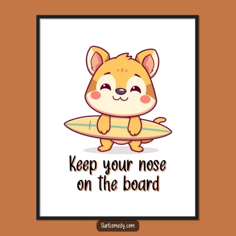 Funny Free Printable Wall Art: Balanced Surfer Animal - Grinning Downloadable Decor!
