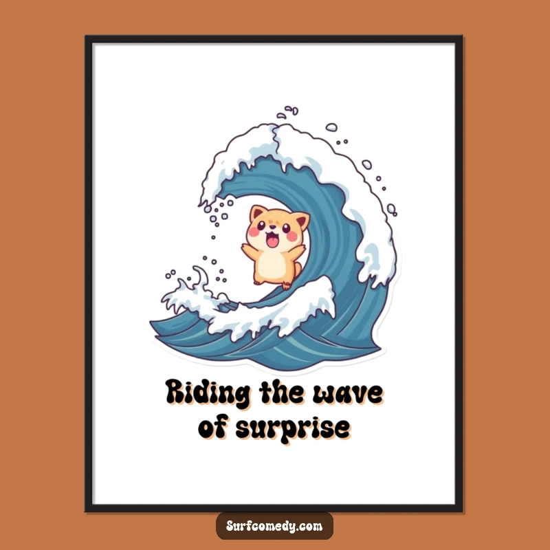 Funny Free Printable Wall Art: Surfing Surprise - Shocking Downloadable Decor!