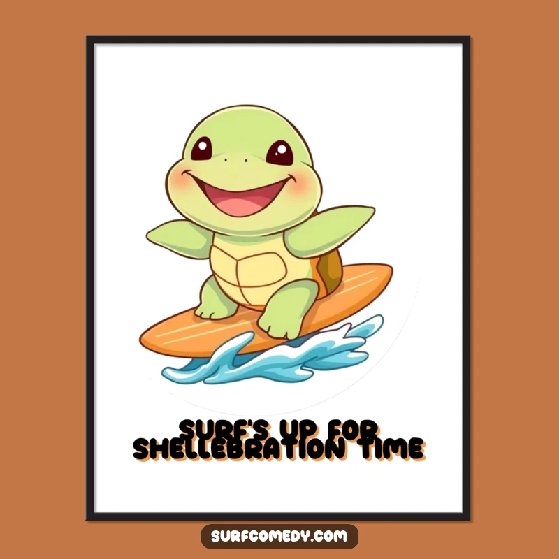 Surfing Turtle Art: Free Printable Decor for Coastal Vibes!