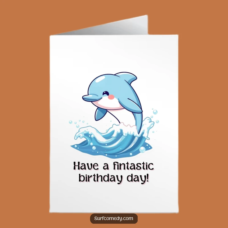 Free Printable Birthday Card: Dolphin Leap - Fun Downloadable Gift