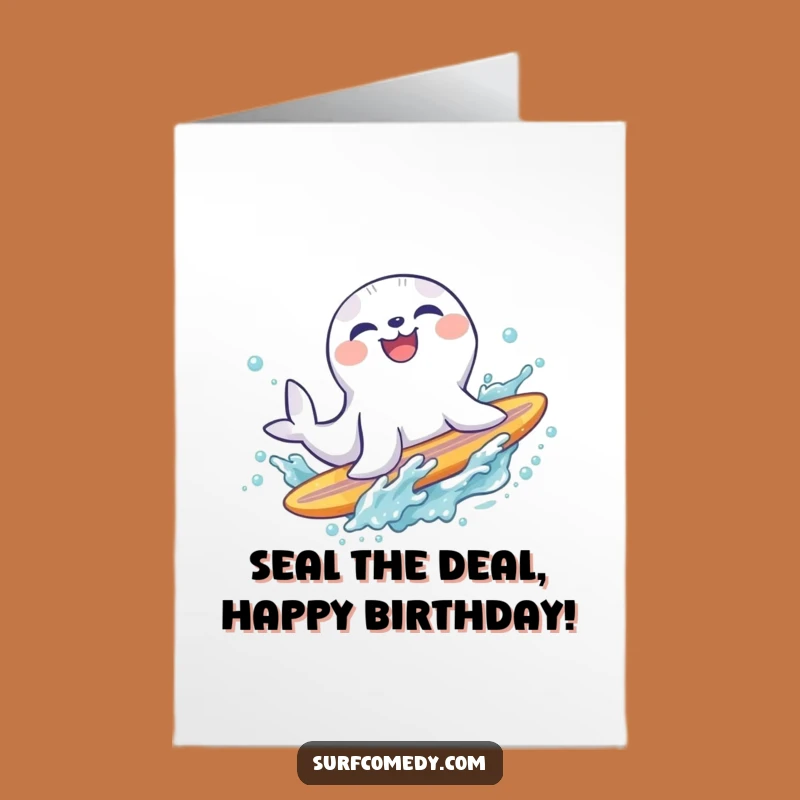 Free Printable Birthday Card - Laughing Seal Splash Fun Downloadable Gift
