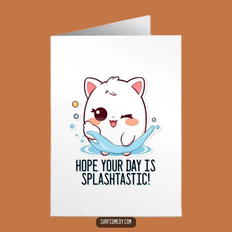Free Printable Birthday Card: Splashy Character, Funny Downloadable Gift for Water Lovers