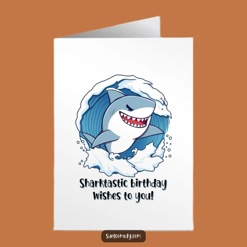 Free Printable Shark Birthday Card - Determined Grin Wave Rider Downloadable