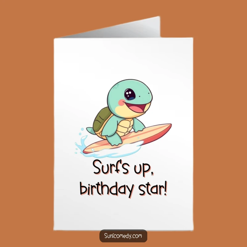 Free Printable Surfer Turtle Birthday Card - Fun Beachy Downloadable Gift