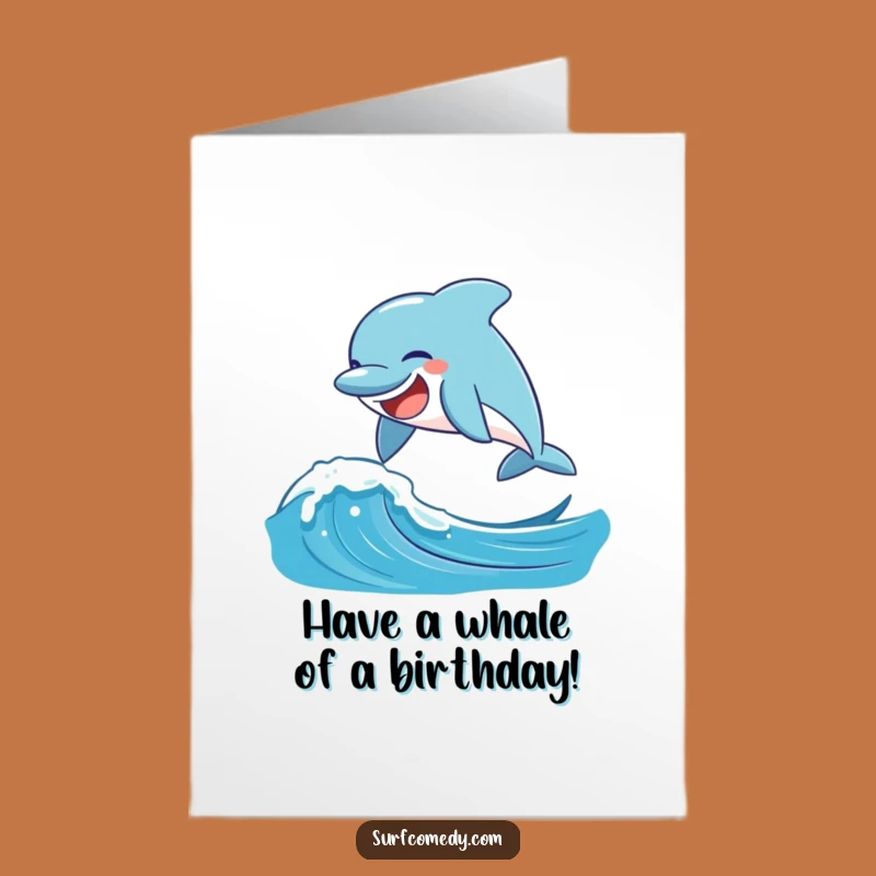 Funny Free Printable Dolphin Card: Leap into Birthday Fun!
