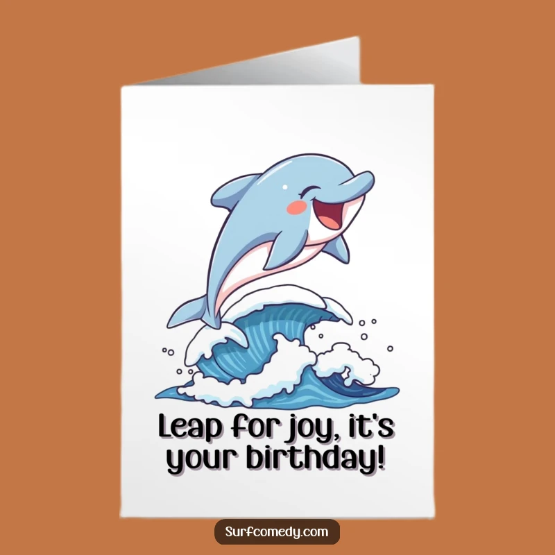Free Printable Laughing Dolphin Birthday Card - Ocean Fun Downloadable Greeting