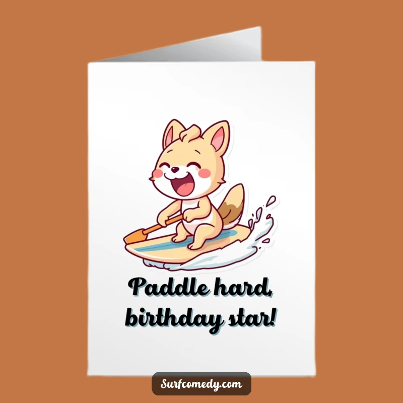 Free Printable Birthday Card: Pumping Surfer Animal - Excited Downloadable Gift!