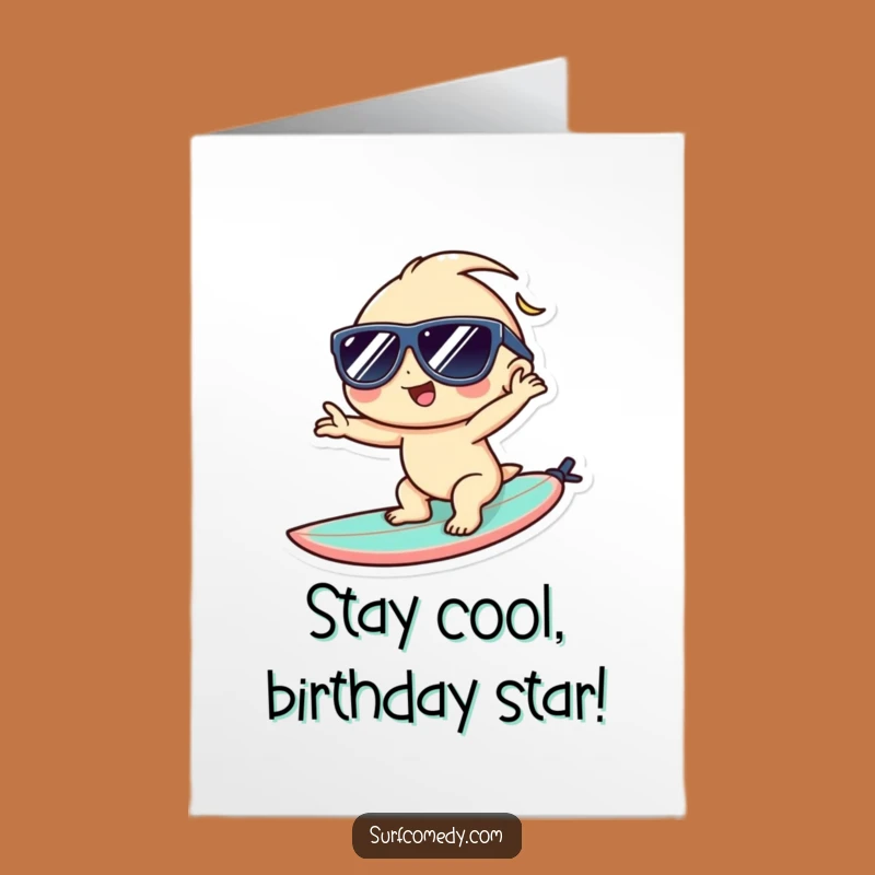 Free Printable Birthday Card: Cool Kawaii Surfer Dude for a Rad Celebration!