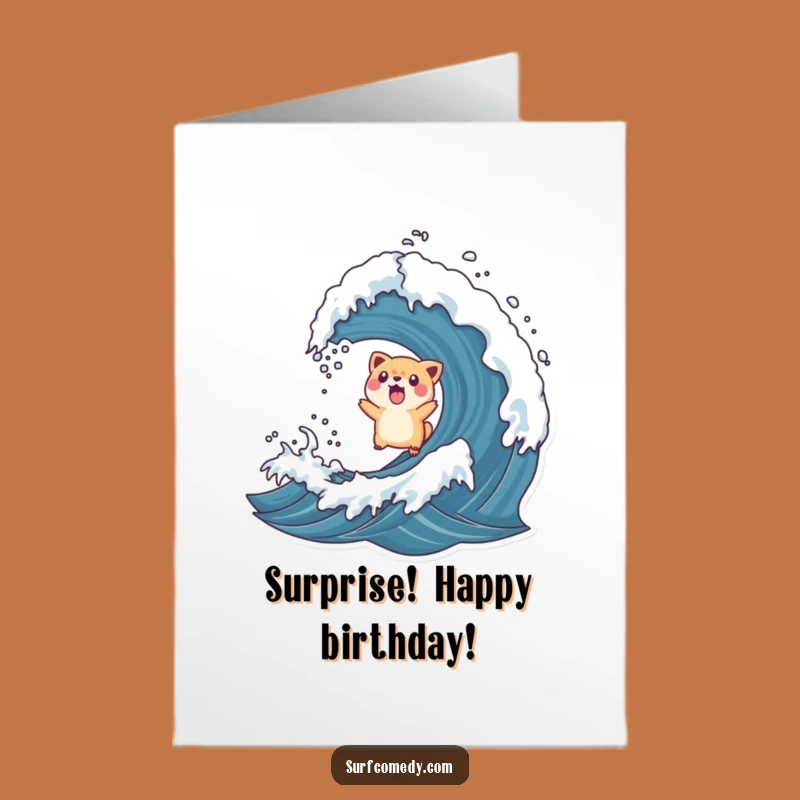 Funny Free Printable Birthday Card: Surfing Wipeout Surprise - Shocking Downloadable Gift!