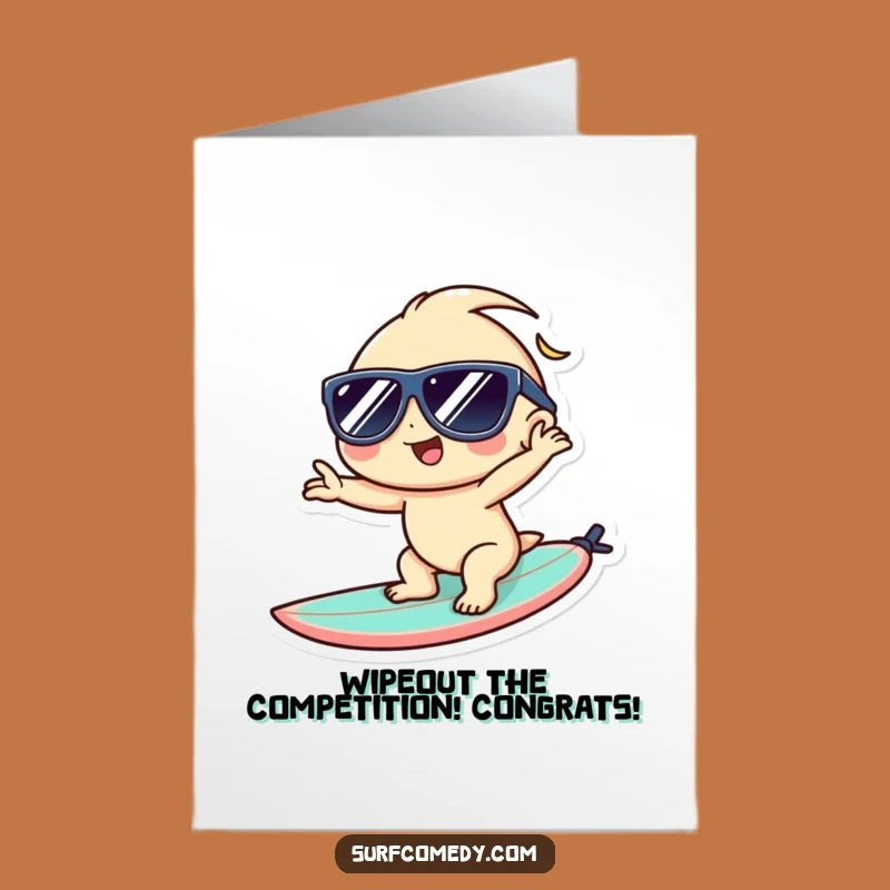 Free Printable Congrats Card: Hang Ten with this Cool Kawaii Surfer!