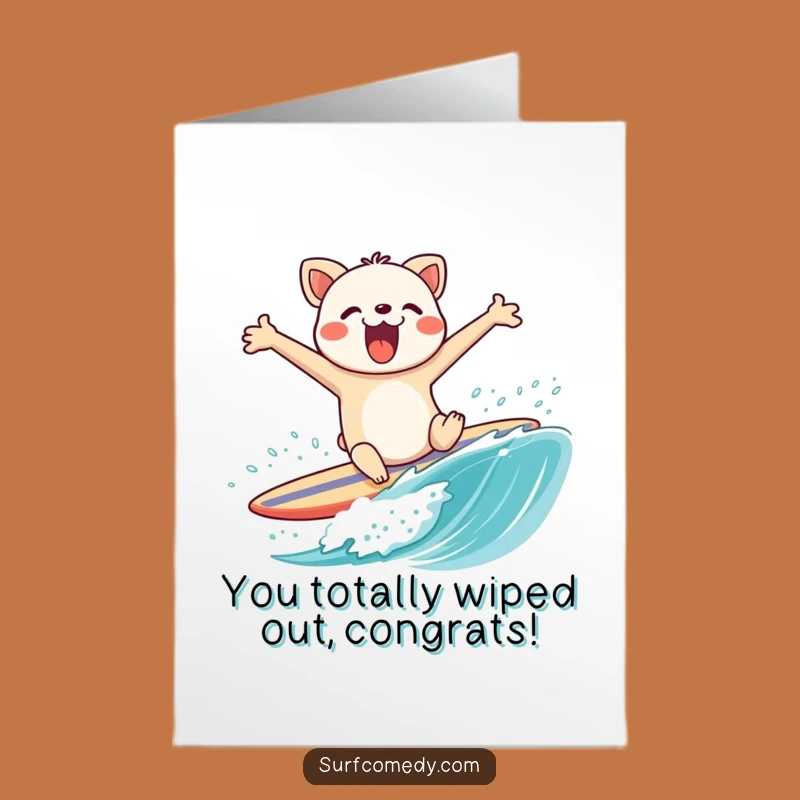 Free Printable Congrats Card: Surfing Animal Wipeout - Hilarious Downloadable!