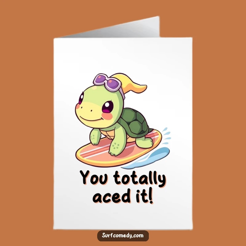 Free Printable Congrats Card: Surfing Turtle Achievement, Yay Print at Home Gift