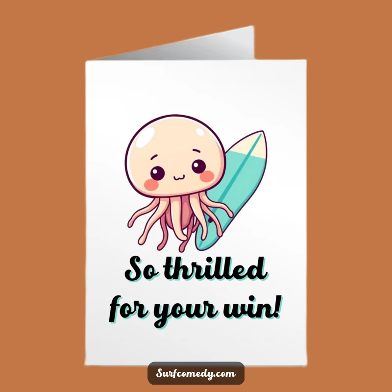 Free Printable Congrats Card: Jellyfish & Surfboard - Celebrate Success