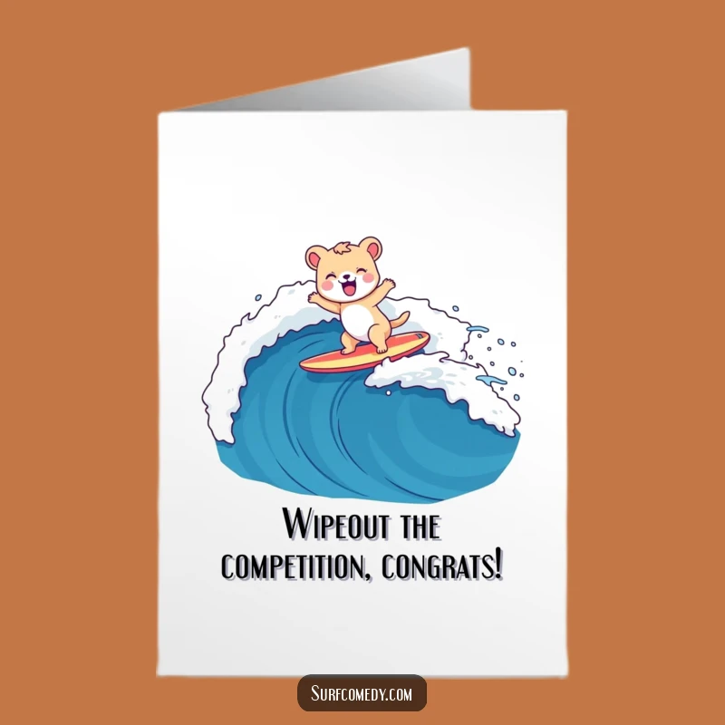 Free Printable Surfing Animal Congrats Card - Funny Downloadable Gift for Big Wins