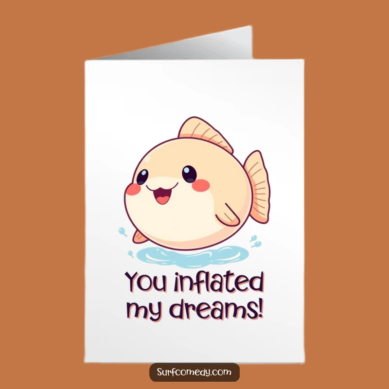 Free Printable Congrats Card: Pufferfish Bobbing with Joy, Your Funny Downloadable Gift!