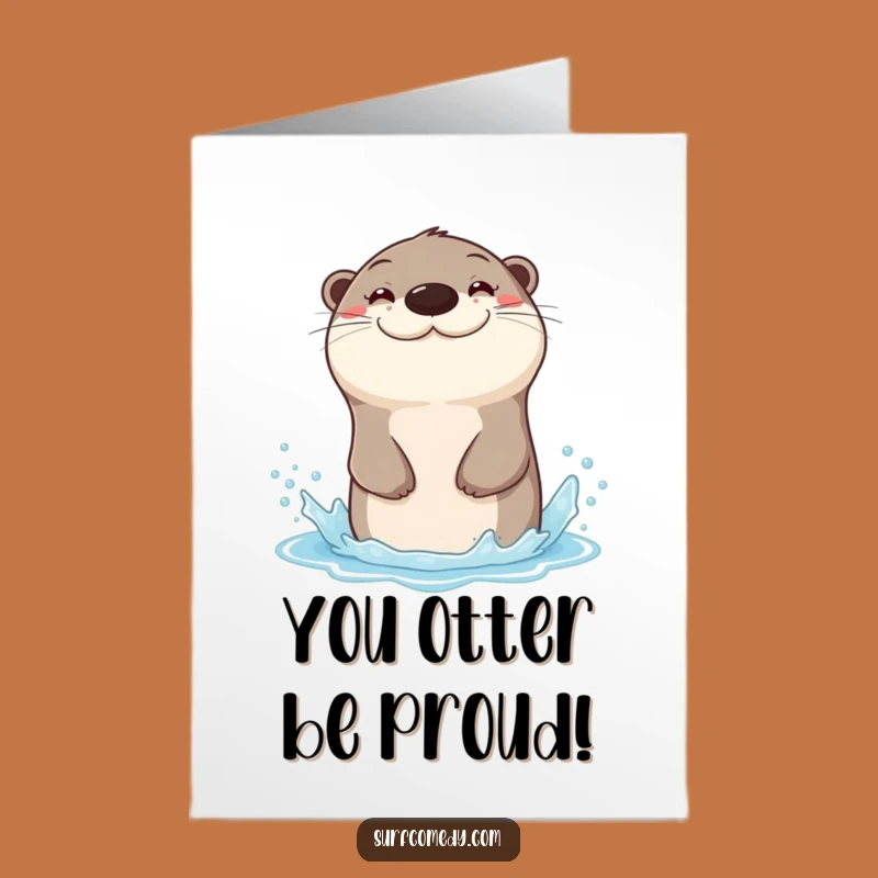 Free Printable Otter Congrats Card: Sliding Performance Downloadable Gift