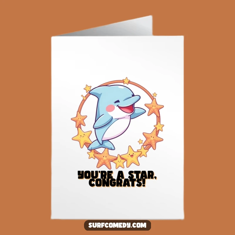 Free Printable Funny Dolphin Congrats Card - Downloadable DIY Gift for Achieving Goals