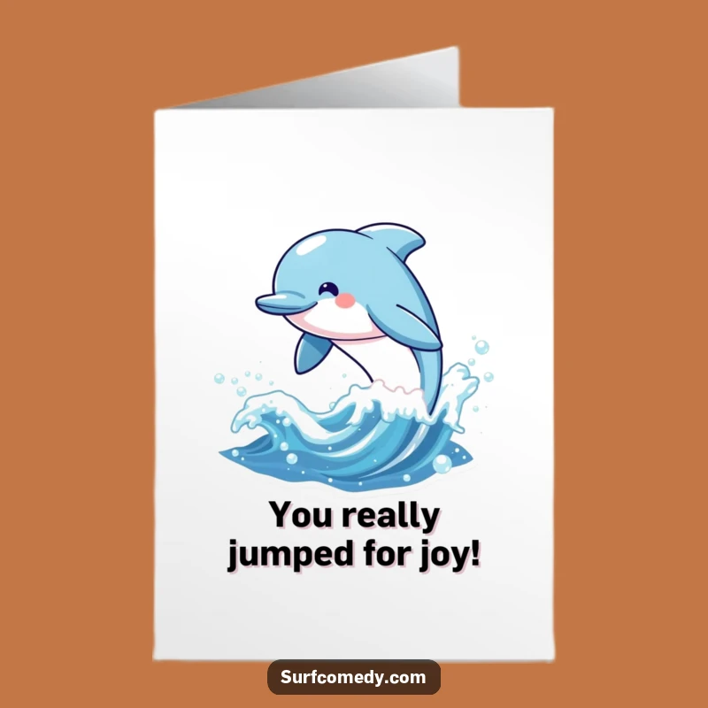 Free Printable Congrats Card: Dolphin Leap - Downloadable Celebration Gift
