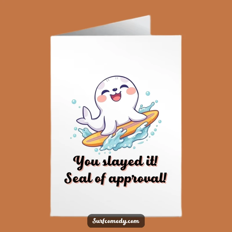Free Printable Seal Congratulations Card - Splashy Success Downloadable Gift