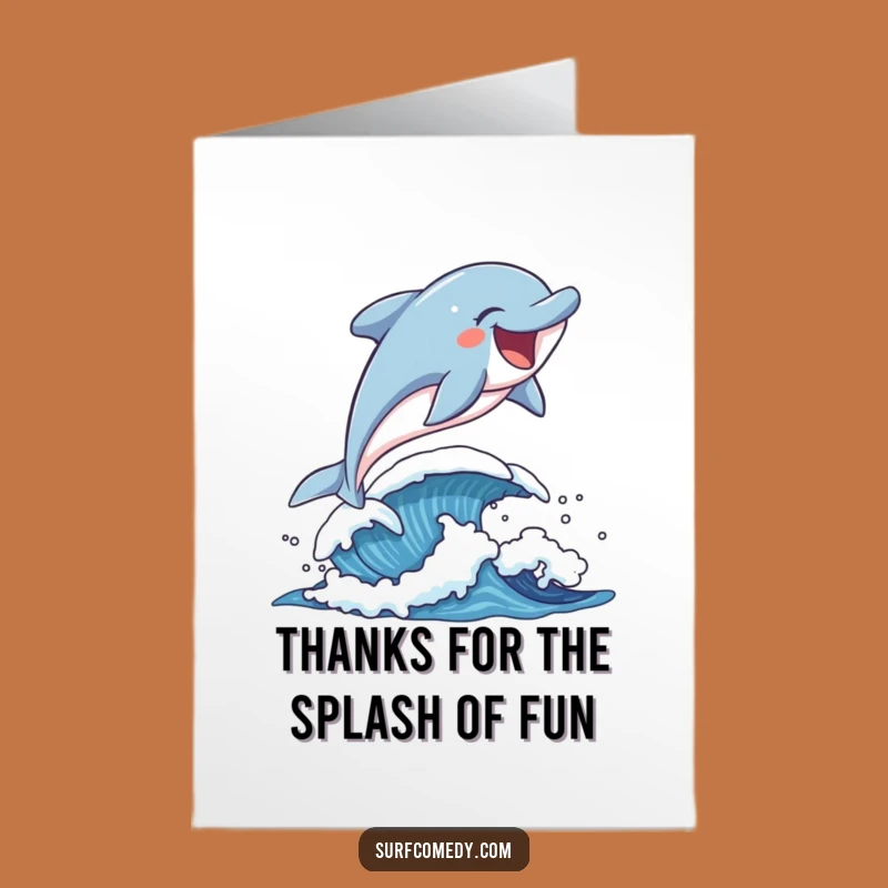 Free Printable Dolphin Thank You Card - Ocean Appreciation Downloadable Greeting