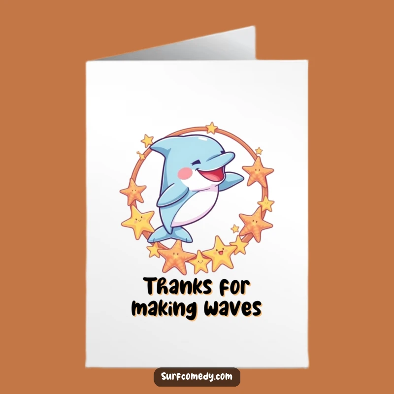 Free Printable Funny Dolphin Thank You Card - Downloadable DIY Gift of Appreciation