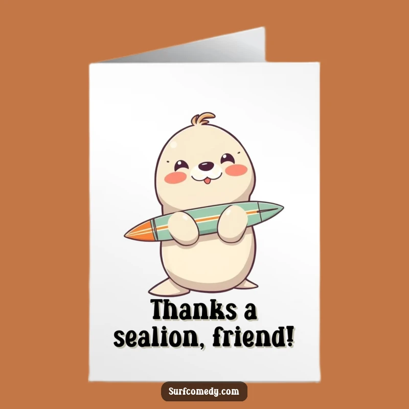 Free Printable Thank You Card: Funny Seal Downloadable Gift for Grateful Moments