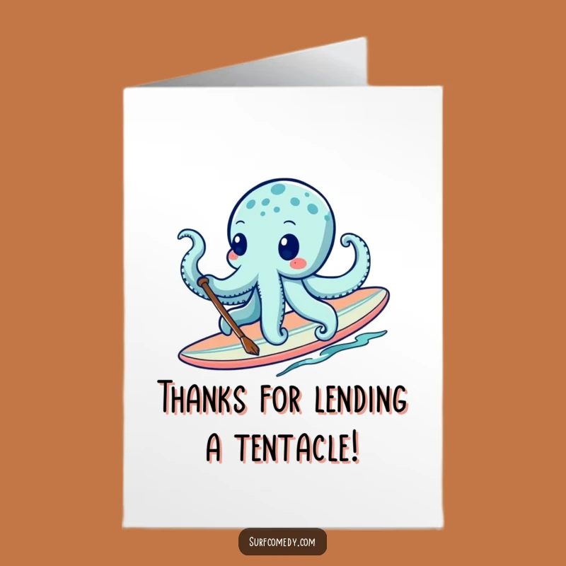 Free Printable Thank You Card: Octopus Paddler - Funny Downloadable Gratitude!