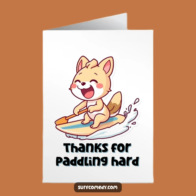 Free Printable Thank You Card: Pumping Surfer Animal - Excited Digital!