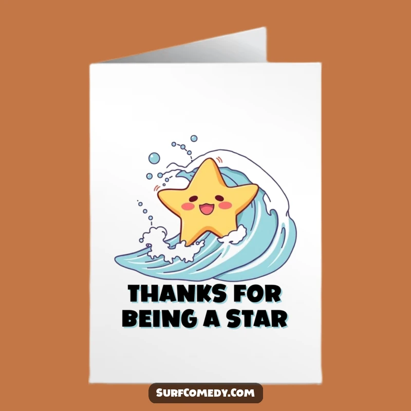 Free Printable Thank You Card: Starfish Thanks Funny Downloadable Gift