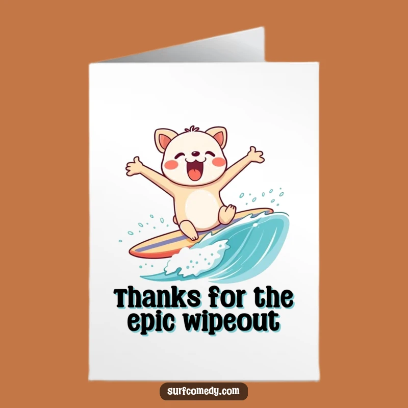 Funny Free Printable Thank You Card: Surfing Animal Wipeout - Downloadable!