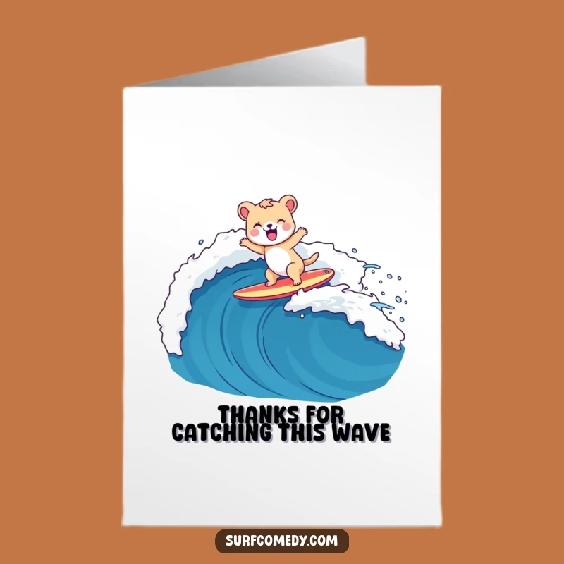Free Printable Surfing Animal Thank You Card - Funny Downloadable Gift for Awesome People