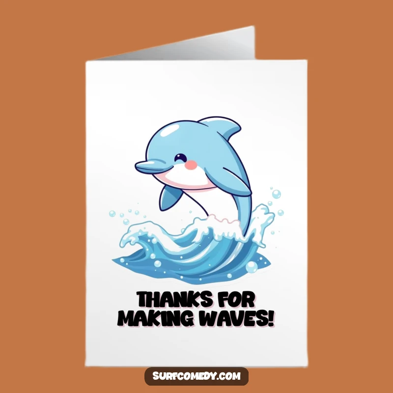 Free Printable Thank You Card: Dolphin Leap - Downloadable Gift