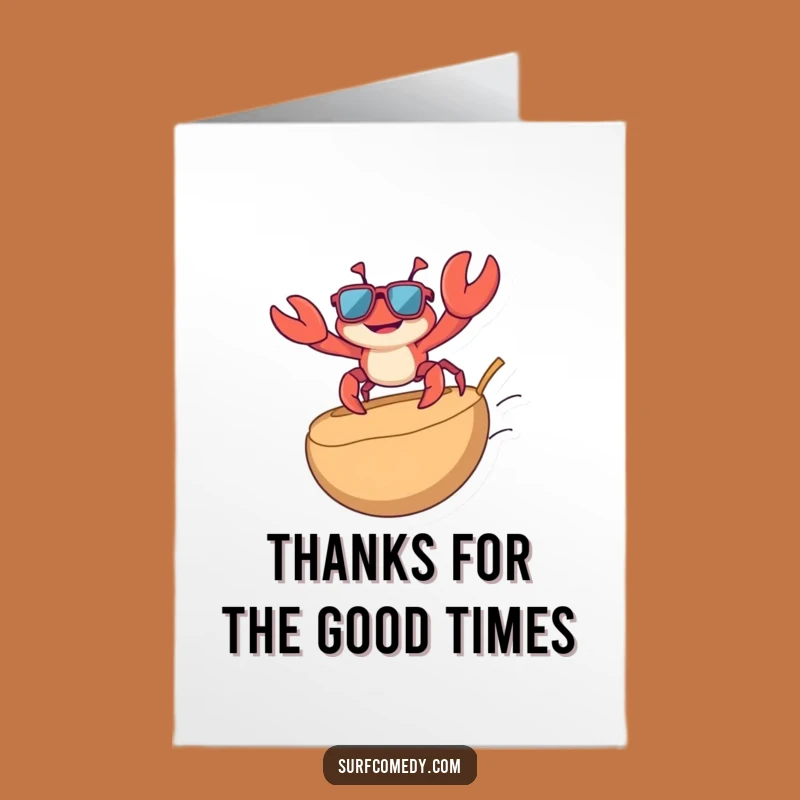 Free Printable Funny Crab Thank You Card - Downloadable DIY Gift of Thanks