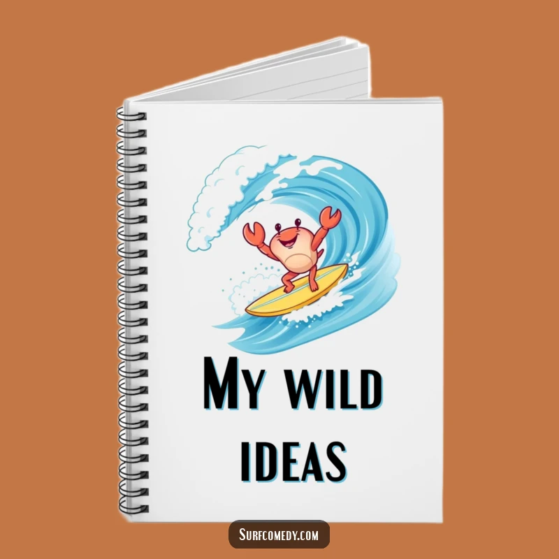 Funny Crab Surf Notebook: Handstand Surfer Ideas, Journal Gift for Beach Lovers