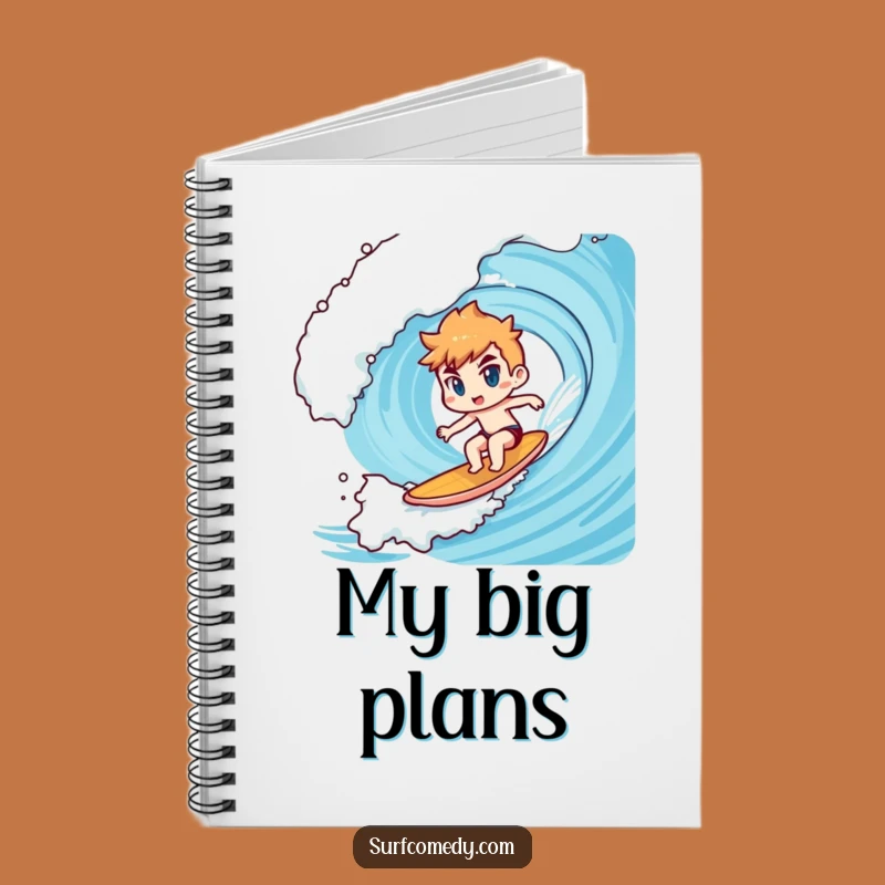 Funny Kawaii Big Wave Surfer Notebook: Journaling Your Determined Goals