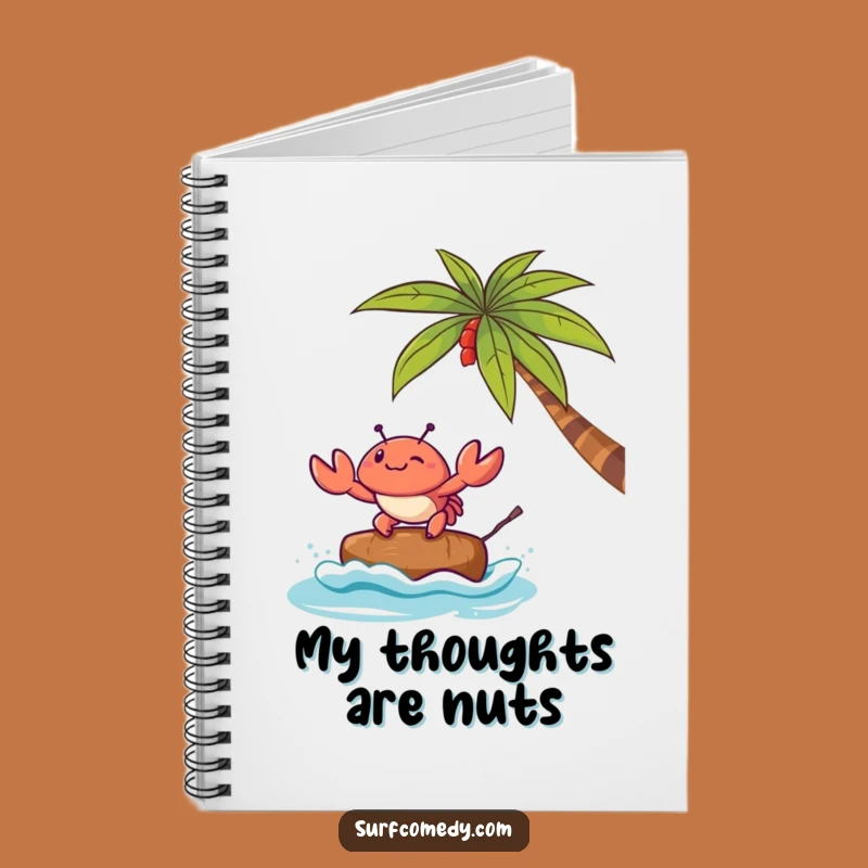 Funny Kawaii Crab Coconut Surf Notebook: Jot Down Notes With Fun, Perfect Funny Gift