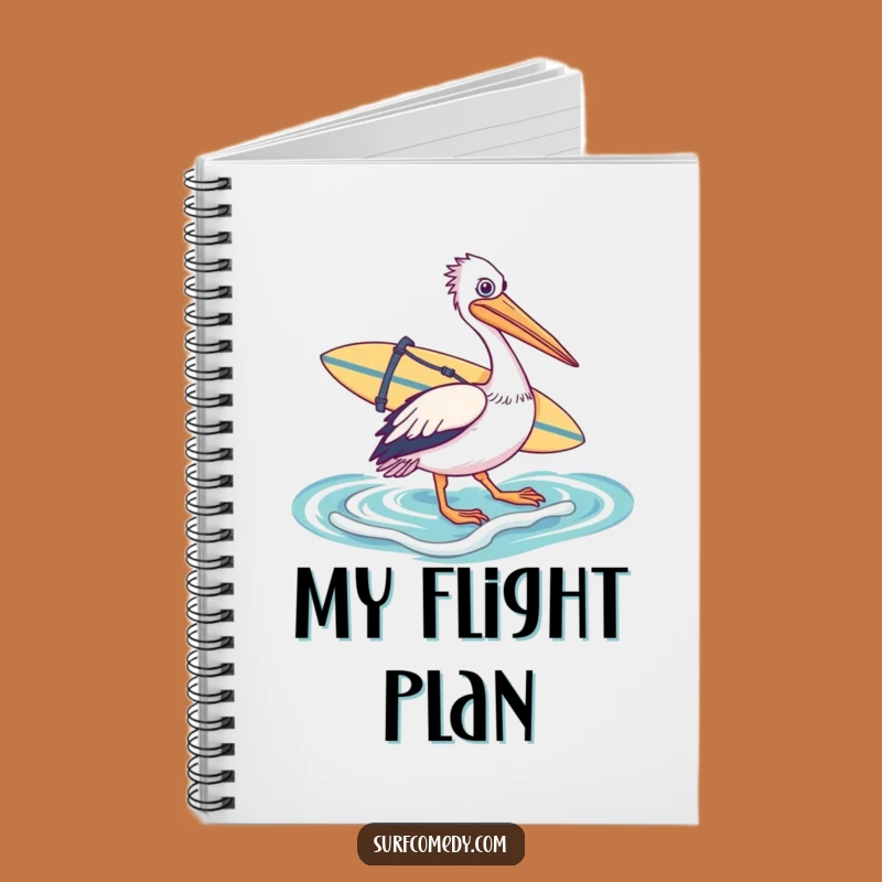Funny Pelican Surfer Notebook - Jot Down Ideas with Beach Humor