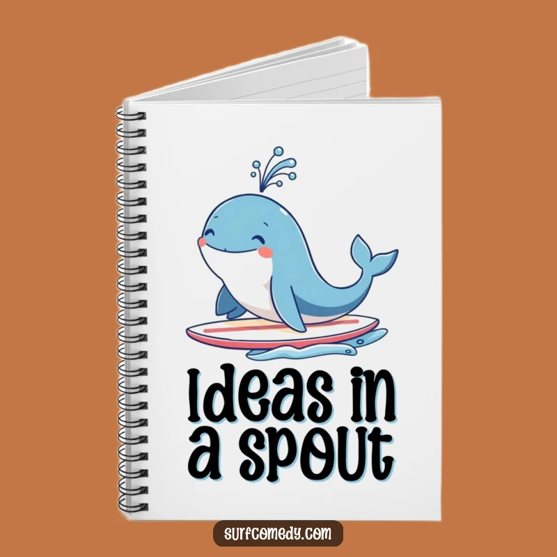 Funny Whale Surf Notebook: Spouting Fountain Ideas, Journal Gift for Ocean Lovers