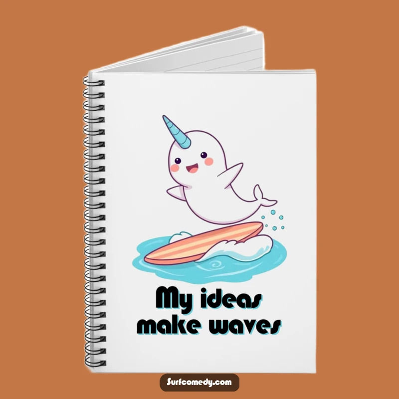 Funny Narwhal Surfing Notebook - Whimsical Journal for Magical Thoughts