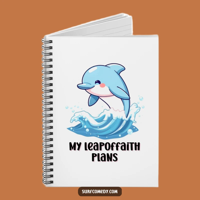 Funny Kawaii Dolphin Leaping Notebook, Cute Stationery Gift Idea
