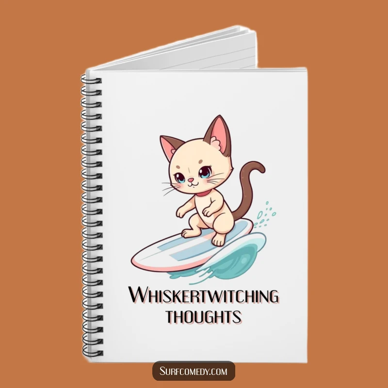Funny Siamese Cat Surfer Notebook: Cool Cat's Surf Log - Write Funny Gift!
