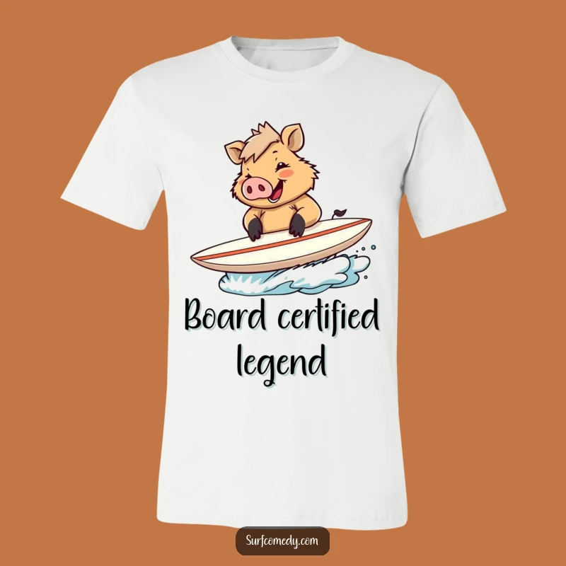 Funny Boar Surfing Autograph T-Shirt - Hilarious Signed Board Fan Gift