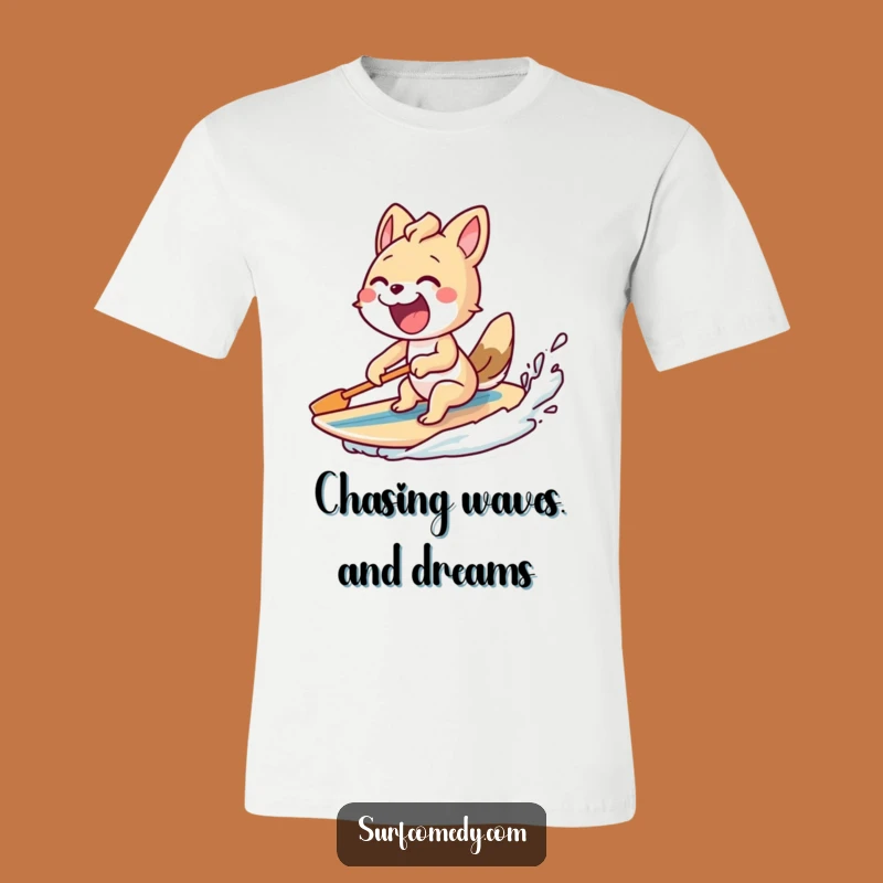 Funny Excited Paddling Animal T-Shirt - Fast Surf Chase Tee!