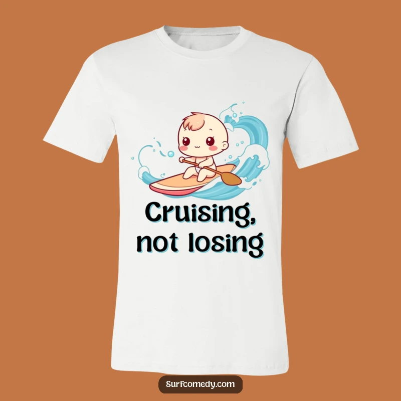 Funny Kawaii Surfing Tee: Playful Paddling Through Ocean Waves