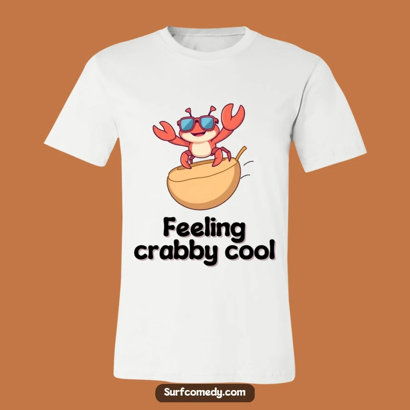 Funny Crab Surfing T-Shirt - Cool Beach Apparel & Hilarious Gift