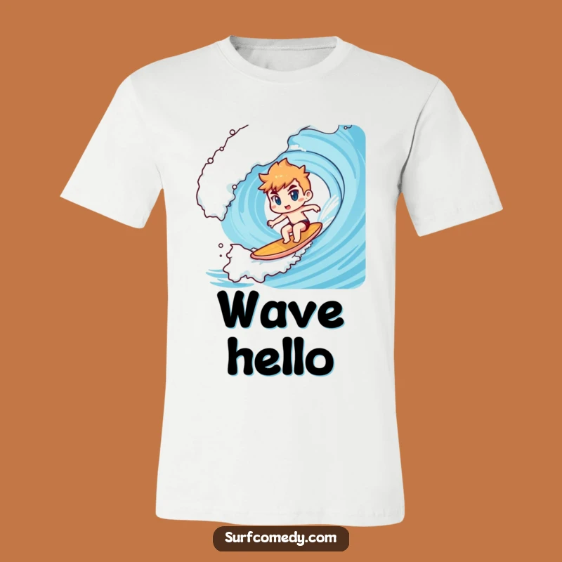 Funny Kawaii Big Wave Surfer T-Shirt: Determined Rider Tee